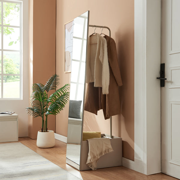 Garderobespiegel Saden met kledingrek 165x40x51 cm [en.casa]