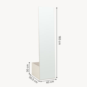 Garderobespiegel Saden met kledingrek 165x40x51 cm [en.casa]