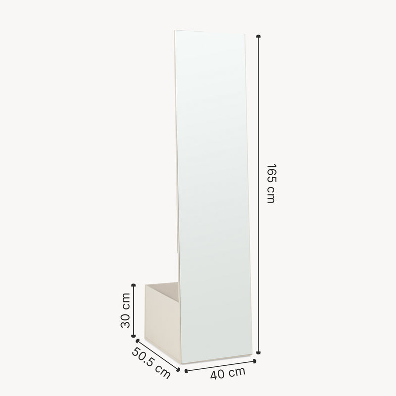 Maatschets Garderobespiegel Saden met kledingrek 165x40x51 cm [en.casa]