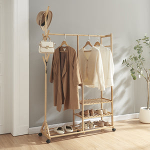 Rollbare kapstok Ikaalinen Bamboe [en.casa] - premiumXL