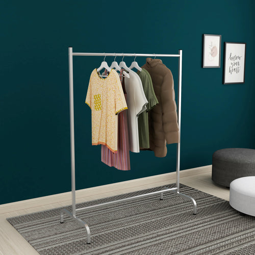 Kleiderständer Staffanstorp 137x104x48cm Zilver [en.casa] - premiumXL