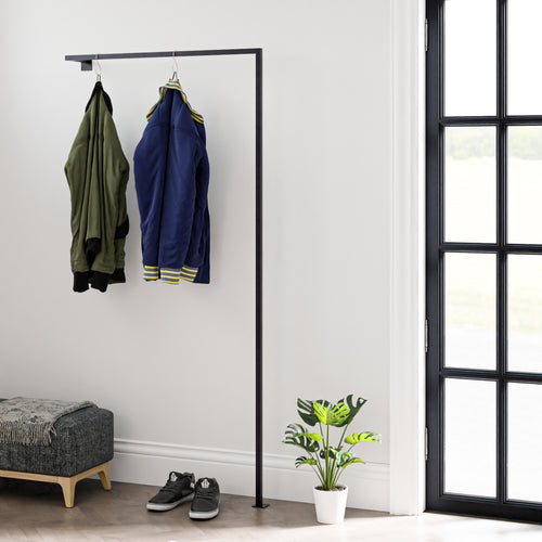 [en.casa] Kledingrek Falkirk kapstok 170x87x15 cm zwart