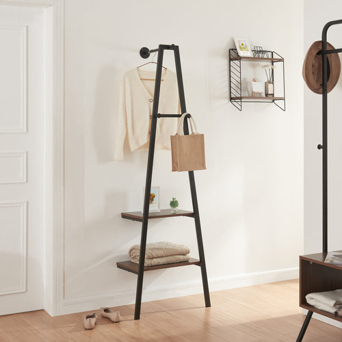 [en.casa] Kledingrek Bjørnafjorden 174x56x40 cm zwart en walnootkleurig