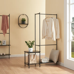 [en.casa] Kledingrek Bø 150x100x34 cm zwart