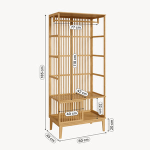 [en.casa] Halmeubel Vemb 185x80x45 cm bamboe