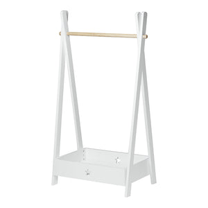 Kinder - Garderobe Laxe 126x73x43 cm Wit/Natuur [en.casa] - premiumXL