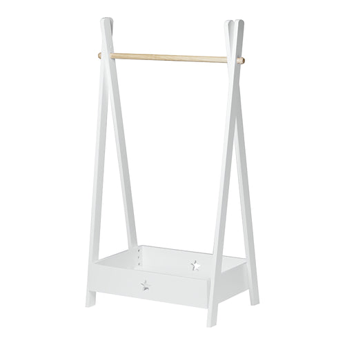 Kinder - Garderobe Laxe 126x73x43 cm Wit/Natuur [en.casa] - premiumXL