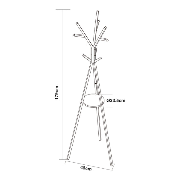 Kledingrek Edet kapstok met plank 179x48x48 cm [en.casa]