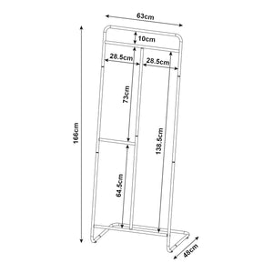 Kledingrek Sandviken kapstok staal 166x63x48 cm [en.casa]