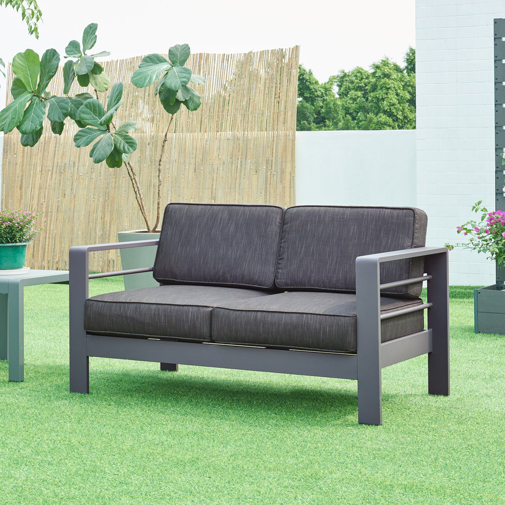 2 - zits Outdoor - Sofa Avise Aluminium Donkergrijs [casa.pro] - premiumXL