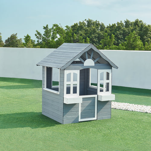 Kinderspielhaus Vesa 138x120x102 cm Tannenhout Grijs [casa.pro] - premiumXL