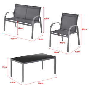 Tuinset 4-delig Gagra loungeset - 2 varianten