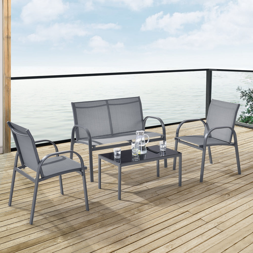 Tuinmeubelen - Set Gagra stoelen met zitbank en tafel div. kleuren en.casa - premiumXL