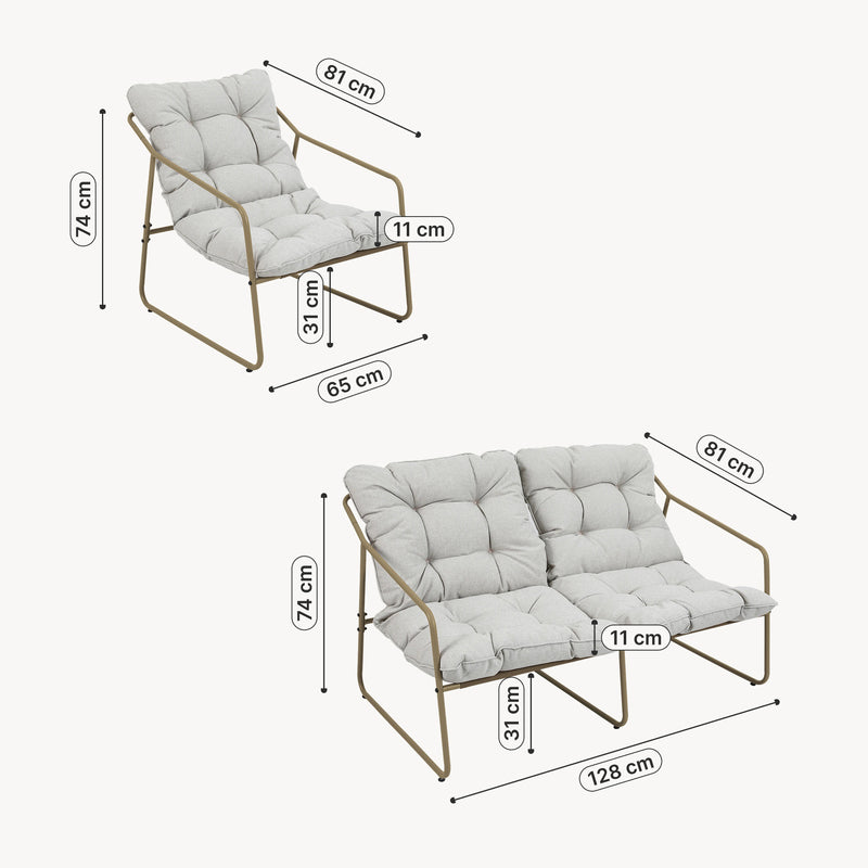 Maatschets Tuinmeubelset Kivanta 5-delig [en.casa]