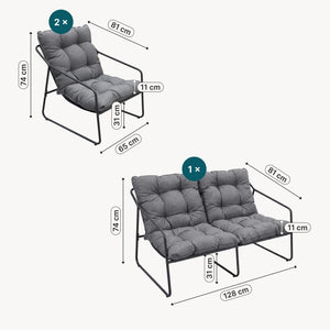 Tuinmeubelset Kivanta 5-delig [en.casa]