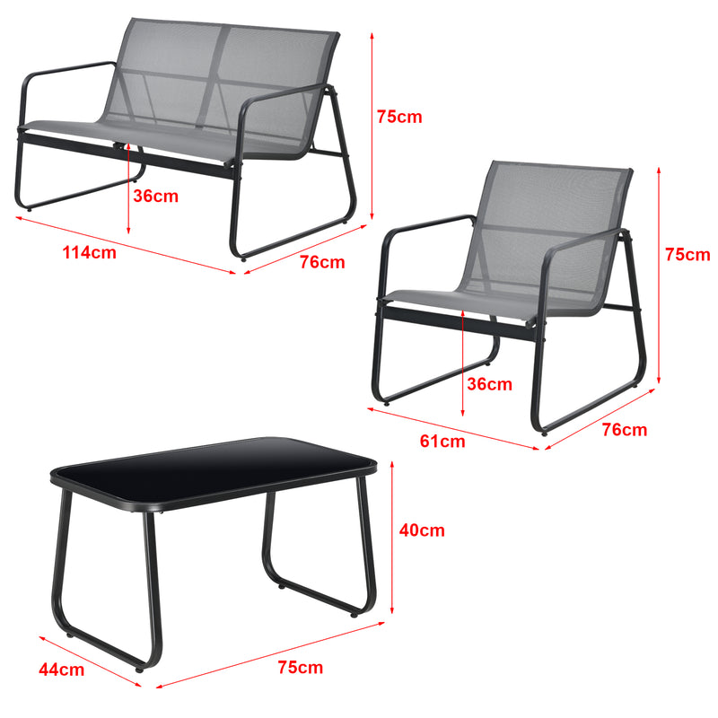 Maatschets Tuinset 4-delig Palencia loungeset - 2 varianten