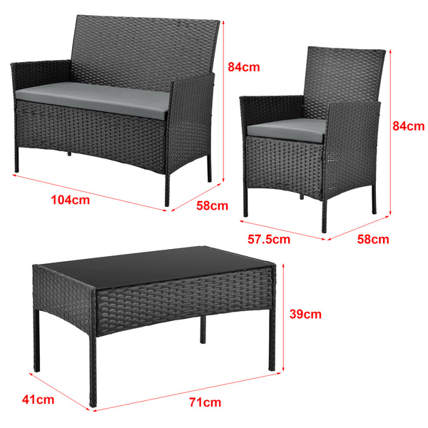Tuinset 4-delig Prazeres loungeset - 3 varianten