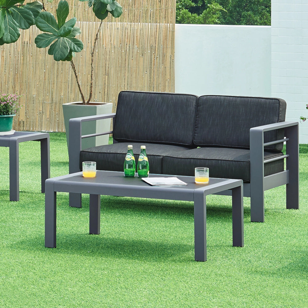 Tuinset Avise 2-delig tuintafel met tuinbank antraciet en donkergrijs casa.pro