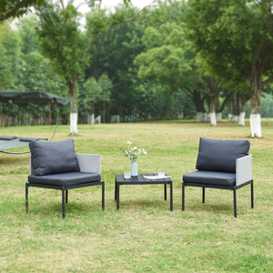 Tuinmeubelset Accettura 3 - dlg. Aluminium Grijs [casa.pro] - premiumXL