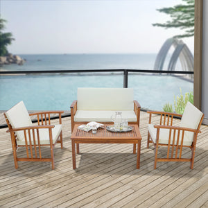 Tuinmeubelset Brissogne 4 - dlg. Acaciahout FSC® - gecertificeerd [en.casa] - premiumXL