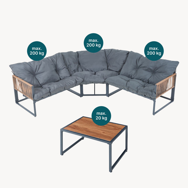 Loungeset Karg tuinset met kussens casa.pro