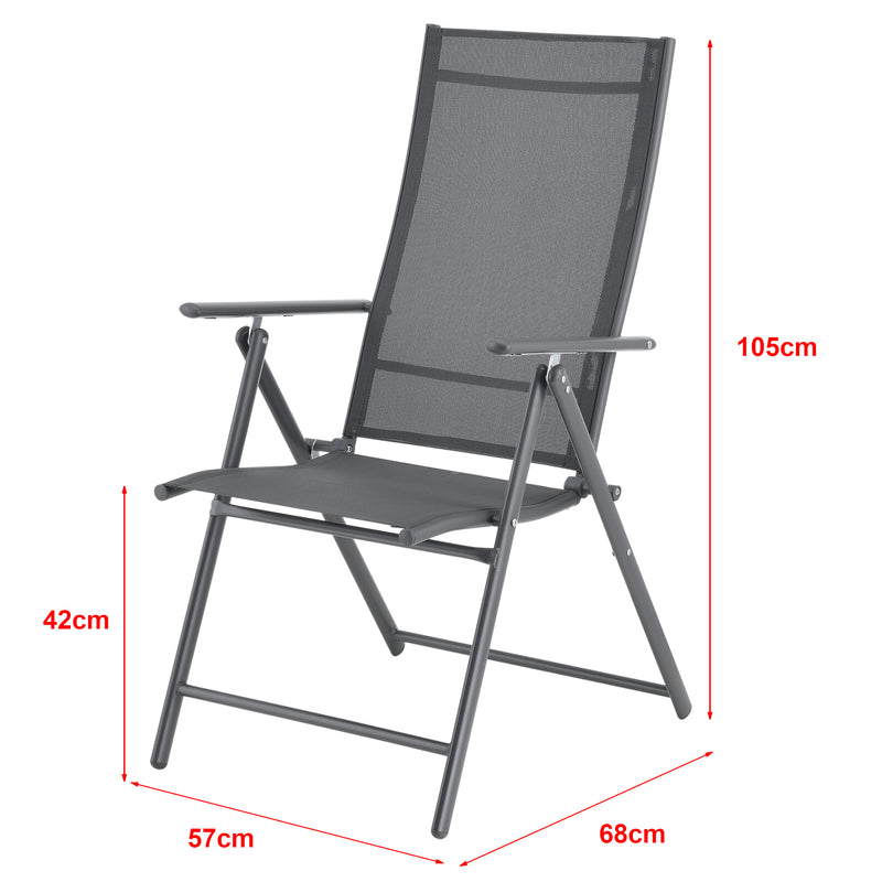 Maatschets Tuinstoel Kalamata set van 2 opvouwbaar 105x57x68 cm [en.casa]