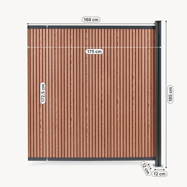 NEU.HOLZ WPC schutting Grassano - uitbreidingsset