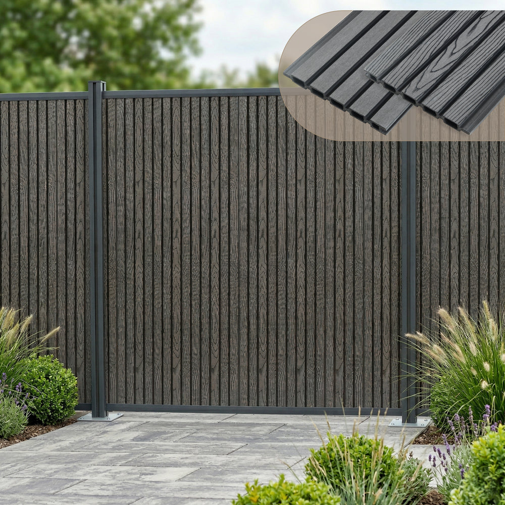 NEU.HOLZ WPC schutting Grassano - uitbreidingsset