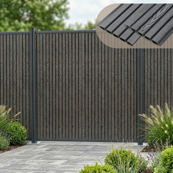 NEU.HOLZ WPC schutting Grassano - uitbreidingsset