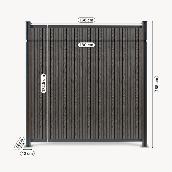 NEU.HOLZ WPC schutting Grassano - uitbreidingsset