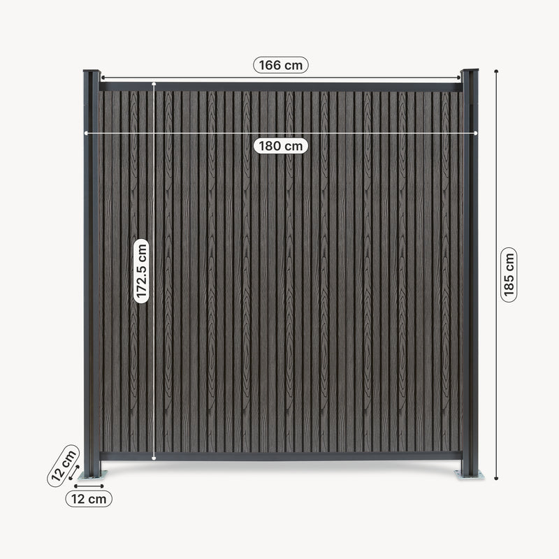 Maatschets NEU.HOLZ WPC schutting Grassano - uitbreidingsset