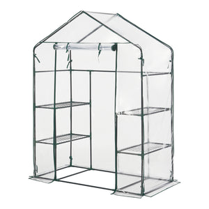 Gewächshaus Hoorn met planken 140x73x195cm Transparant [en.casa] - premiumXL