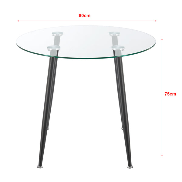 [en.casa] Glazen tafel Humppila rond - 4 varianten