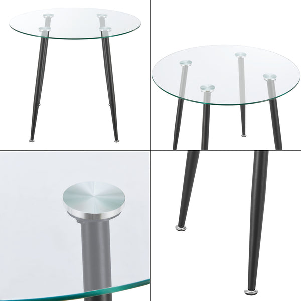 [en.casa] Glazen tafel Humppila rond - 4 varianten