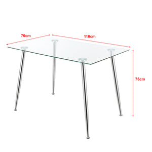 [en.casa] Glazen tafel Hyrynsalmi 75x110x70 cm - 2 varianten