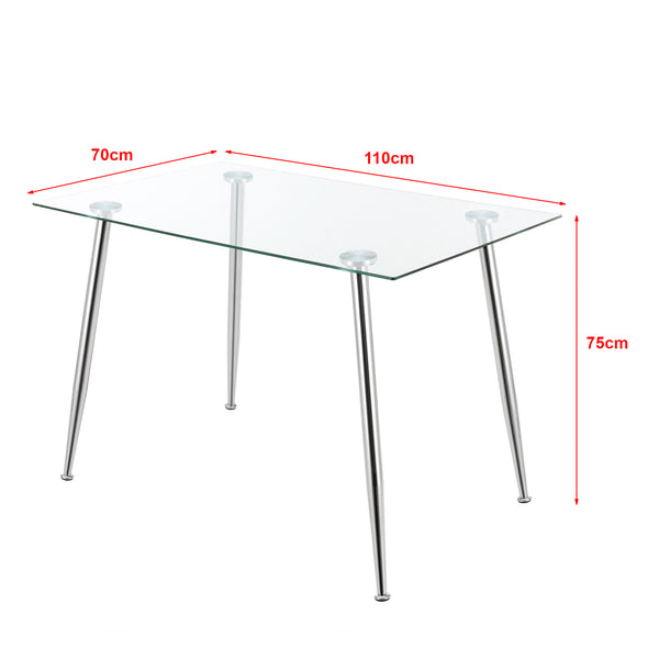 [en.casa] Glazen tafel Hyrynsalmi 75x110x70 cm - 2 varianten