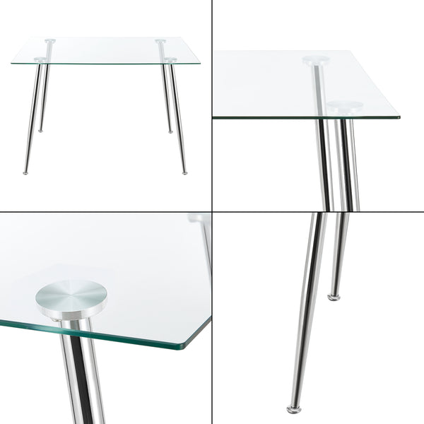 [en.casa] Glazen tafel Hyrynsalmi 75x110x70 cm - 2 varianten