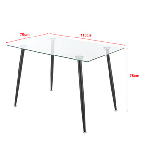 [en.casa] Glazen tafel Hyrynsalmi 75x110x70 cm - 2 varianten