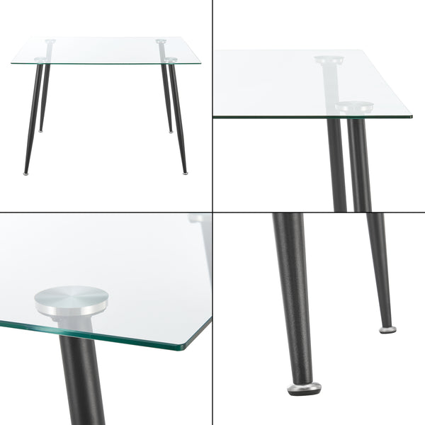 [en.casa] Glazen tafel Hyrynsalmi 75x110x70 cm - 2 varianten