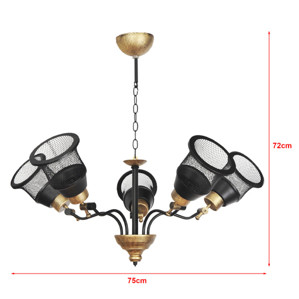 lux.pro Hanglamp Langport E27 zwart en goudkleurig - 2 varianten