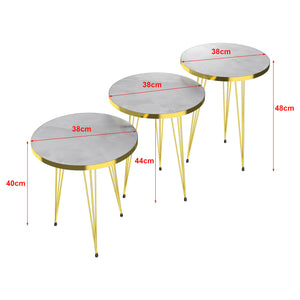 [en.casa] Bijzettafel Skibby set van 3 rond - 3 varianten