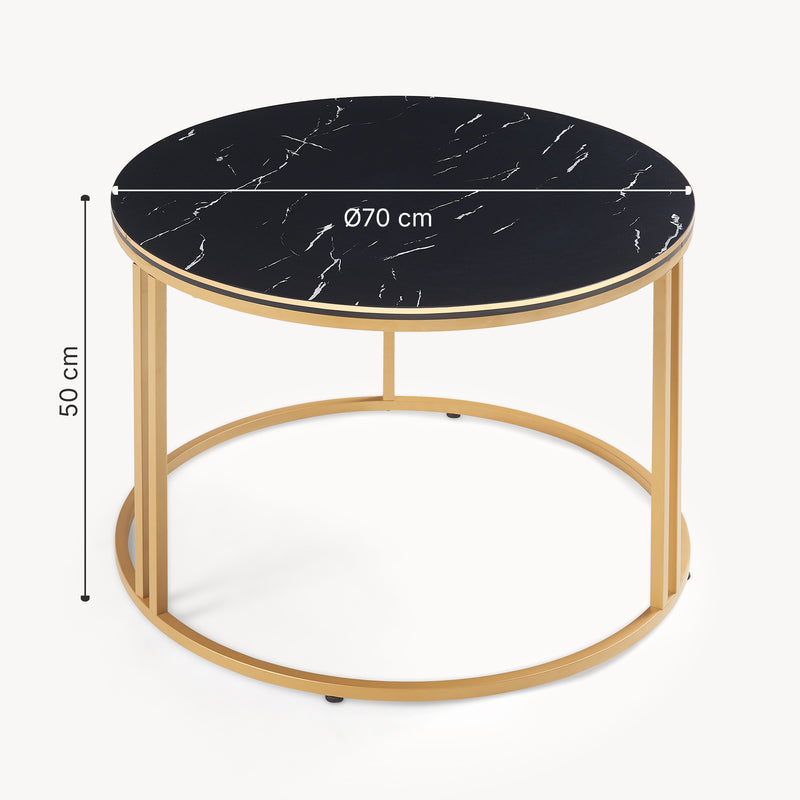 Maatschets [en.casa] Salontafel Aulum rond 50x70 cm - 4 varianten