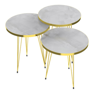 [en.casa] Bijzettafel Skibby set van 3 rond - 3 varianten