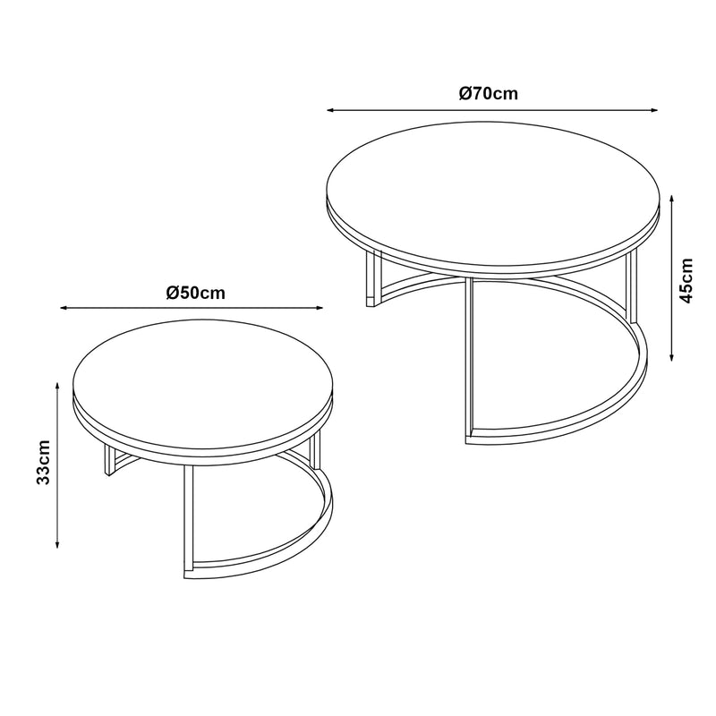 Maatschets Salontafel Christchurch rond [en.casa]