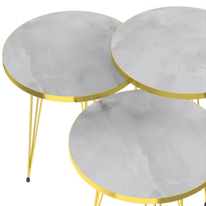 [en.casa] Bijzettafel Skibby set van 3 rond - 3 varianten