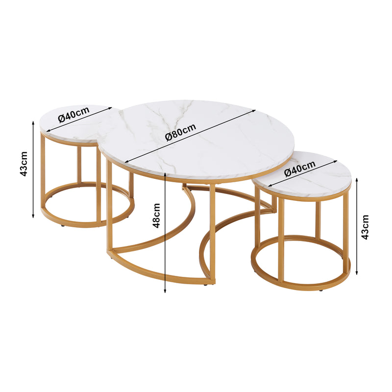 Maatschets Salontafel Christchurch rond [en.casa]