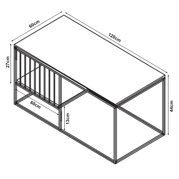 Salontafel Raukurg met opbergvak MDF 120x60x44 cm [en.casa]