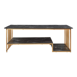 Salontafel Klibro rechthoekig tafelblad met 2 legplanken 120x60x42 cm [en.casa]