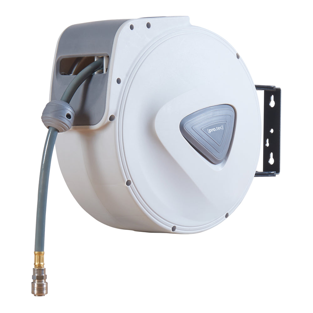 Persluchtslang met haspel Nassau wit en grijs pro.tec