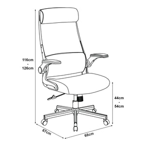 [en.casa] Bureaustoel Kungsbacka op wielen 116-126x68x67 cm - 2 varianten